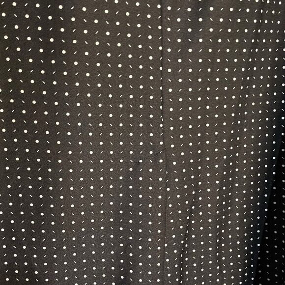 VTG Just 4 INC Knee Length Skirt Women's 22 Black Polka Dot Academia Preppy Slit - Picture 7 of 10